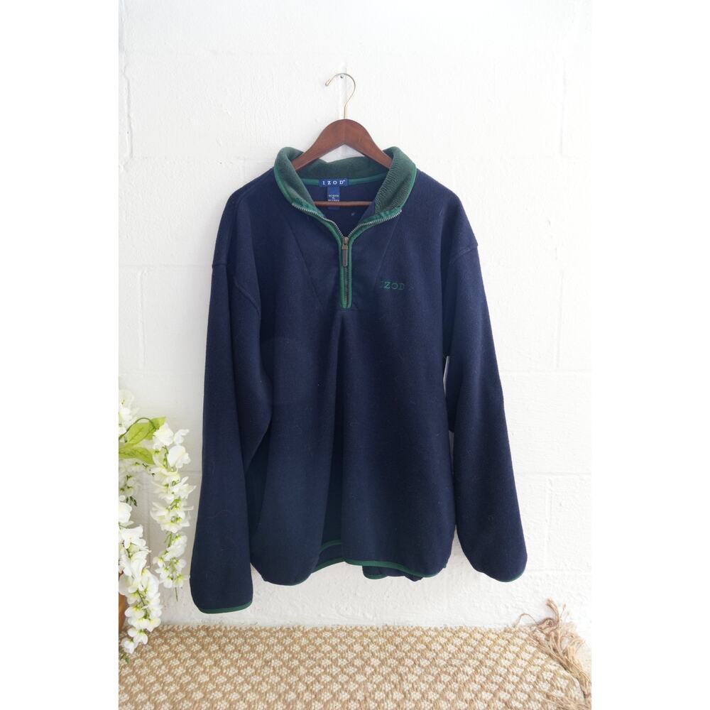 IZOD Navy Blue‎ Fleece Pullover Size Extra Large